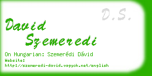 david szemeredi business card